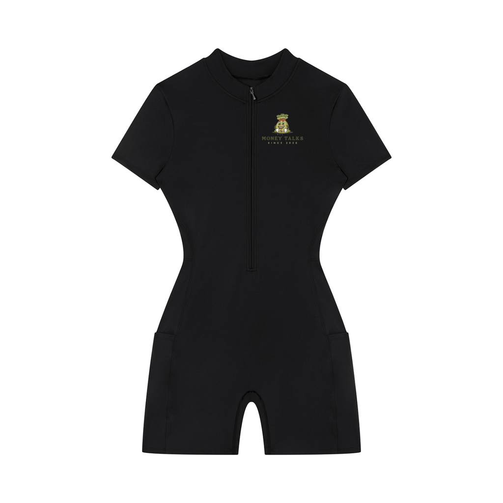 Women's Quarter-Zip Short Sleeve Romper