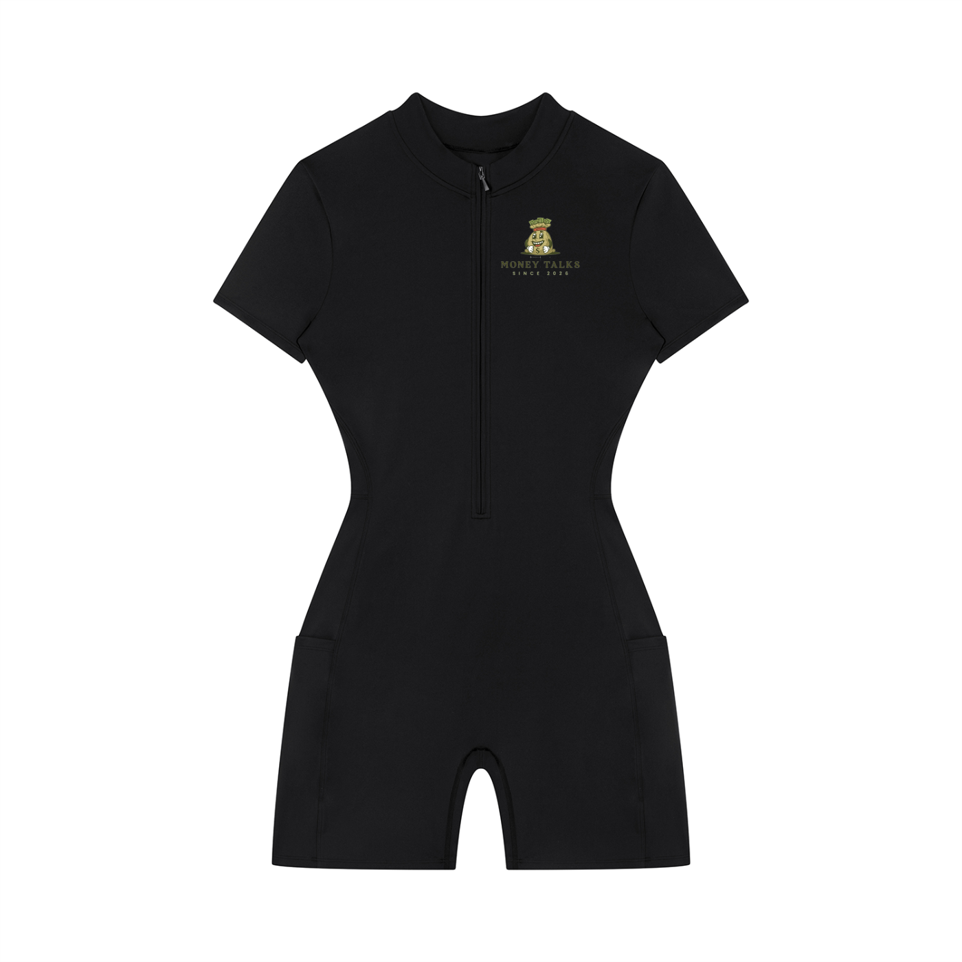 Women's Quarter-Zip Short Sleeve Romper