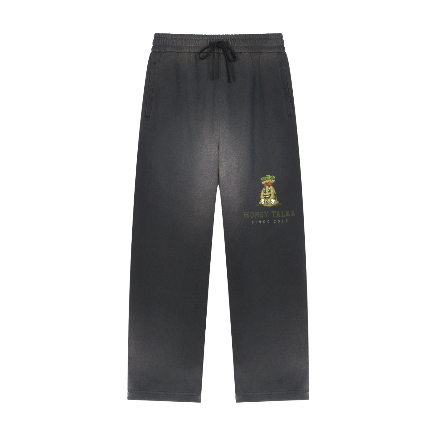 Sun Fade Raw Edge Straight-Leg Sweatpants