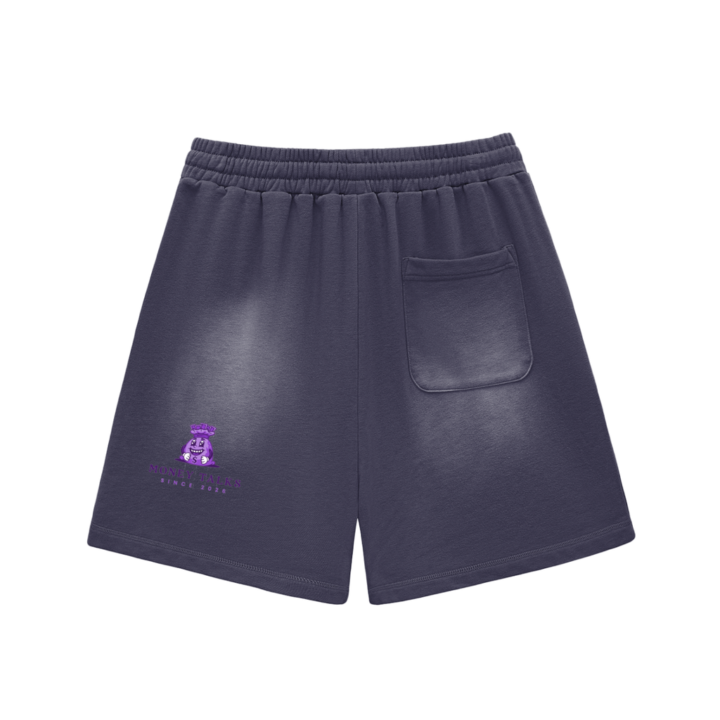 Sun Fade Raw Edge Cotton Shorts