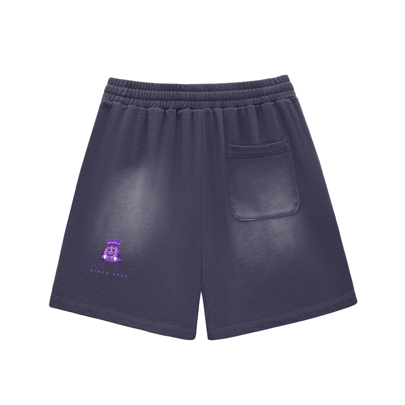 Sun Fade Raw Edge Cotton Shorts