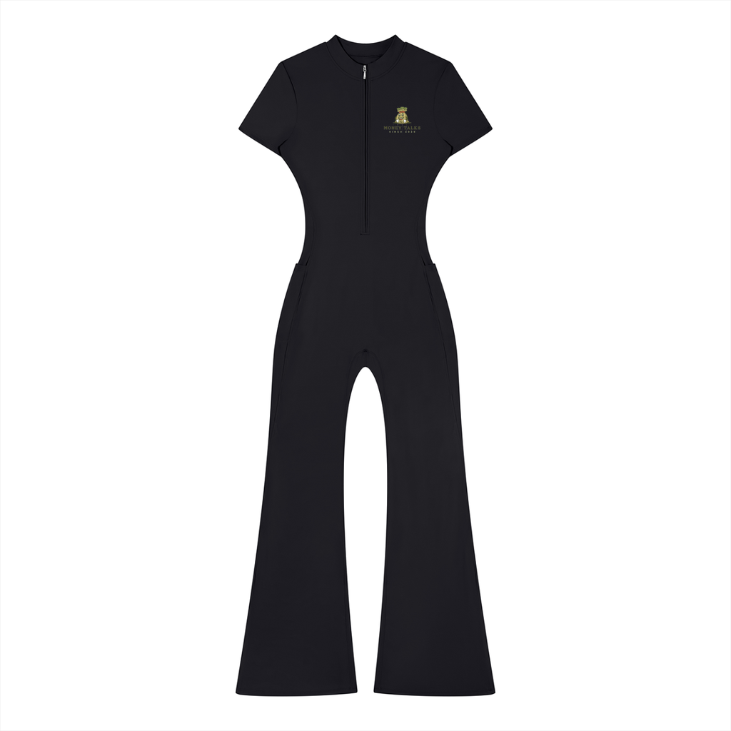 Women’s Tight Flared Leg Quarter-Zip Jumpsuit