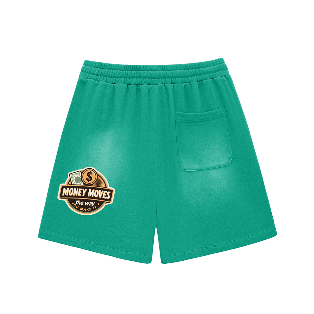 Sun Fade Raw Edge Cotton Shorts