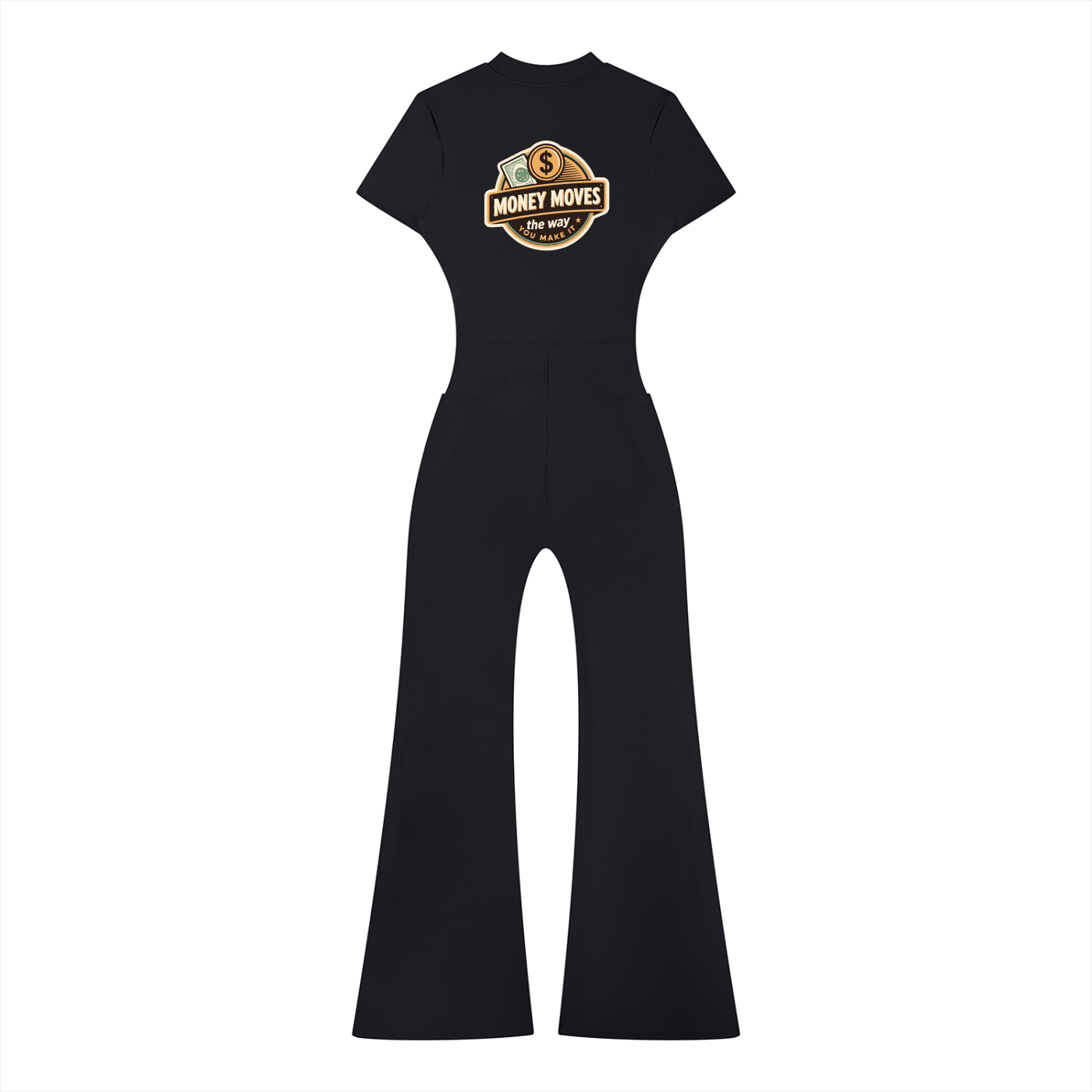 Women’s Tight Flared Leg Quarter-Zip Jumpsuit