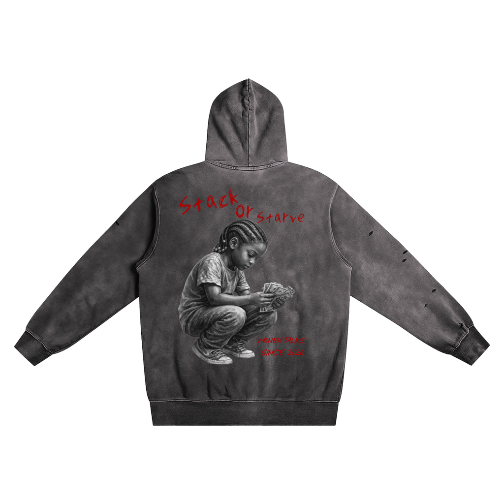 Distressed Vintage Wash Hoodie