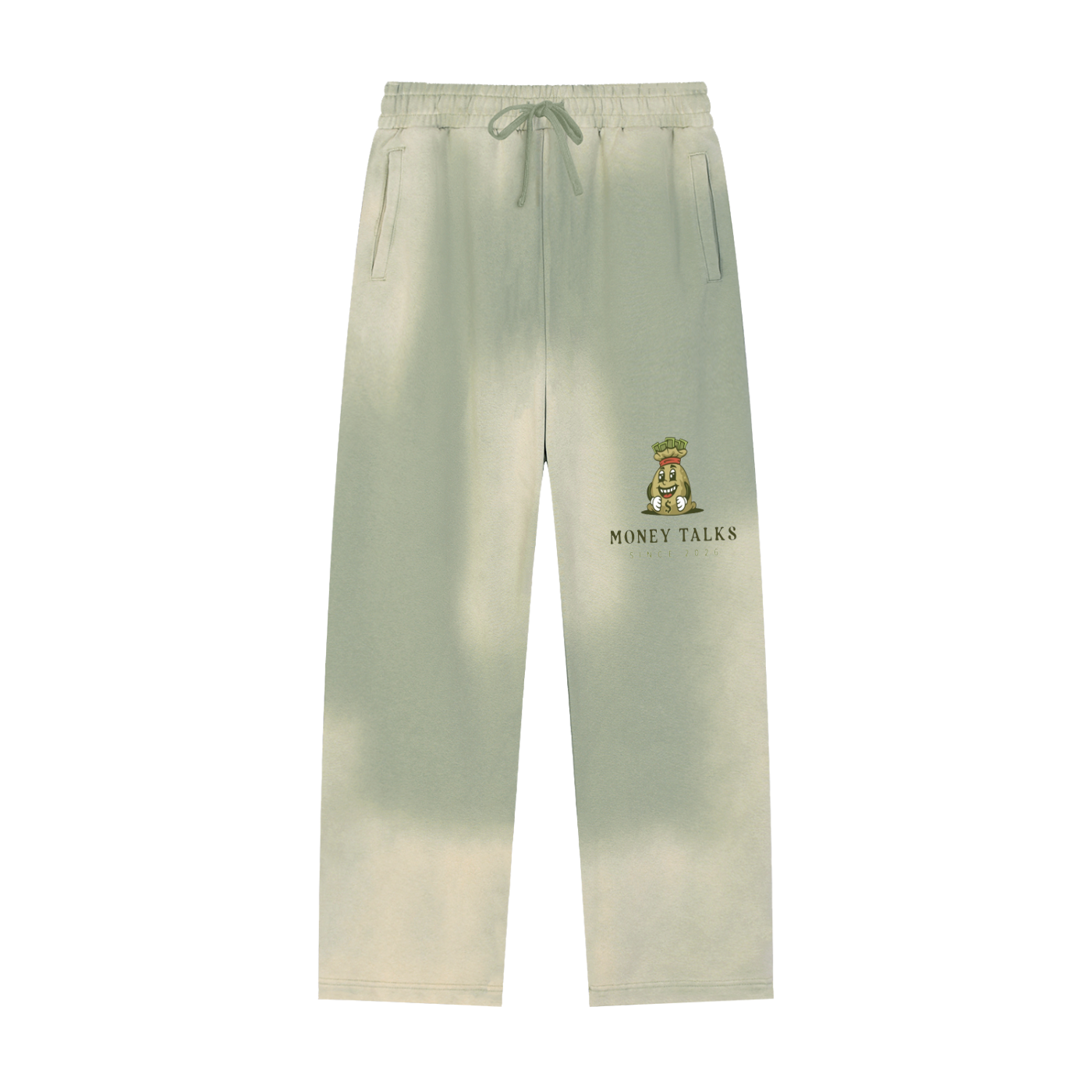 Sun Fade Raw Edge Straight-Leg Sweatpants