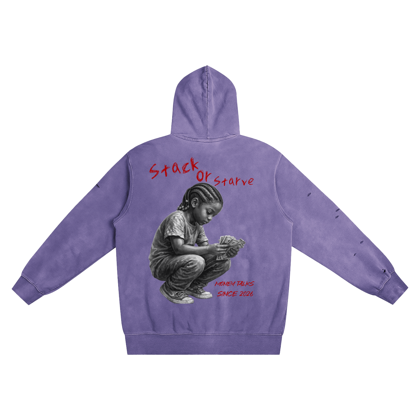Distressed Vintage Wash Hoodie