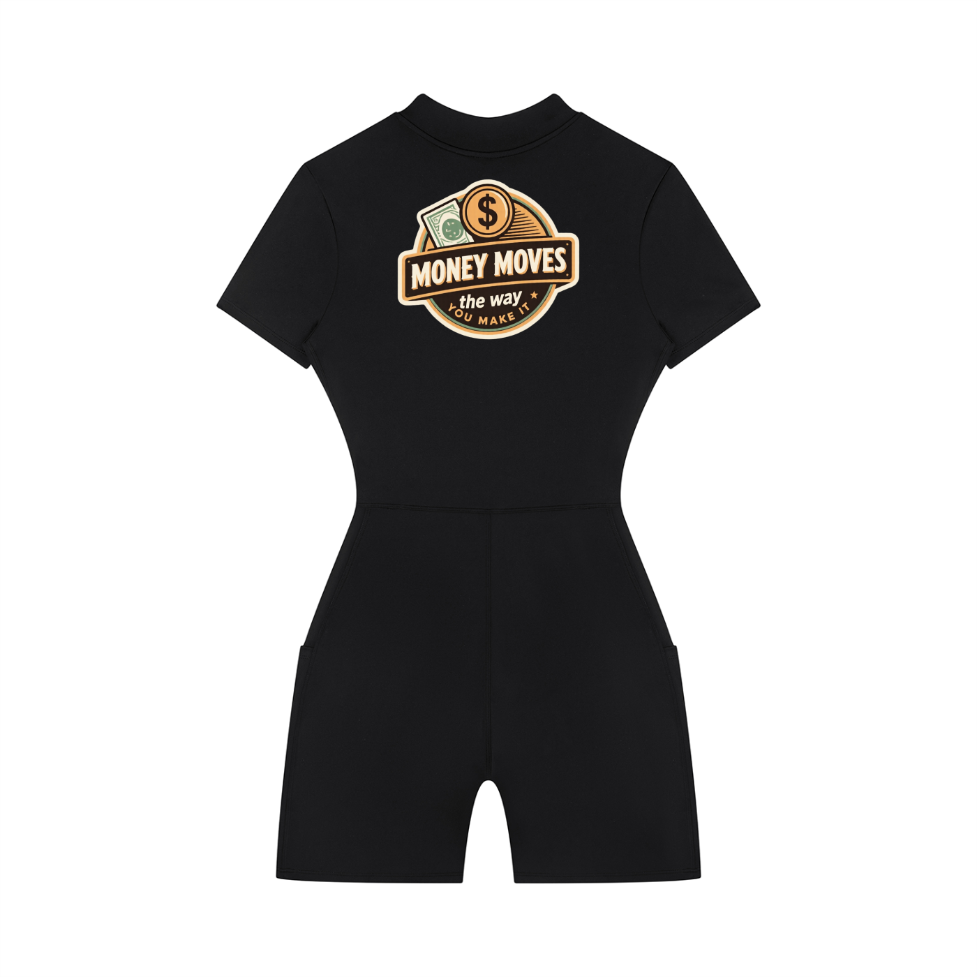 Women's Quarter-Zip Short Sleeve Romper