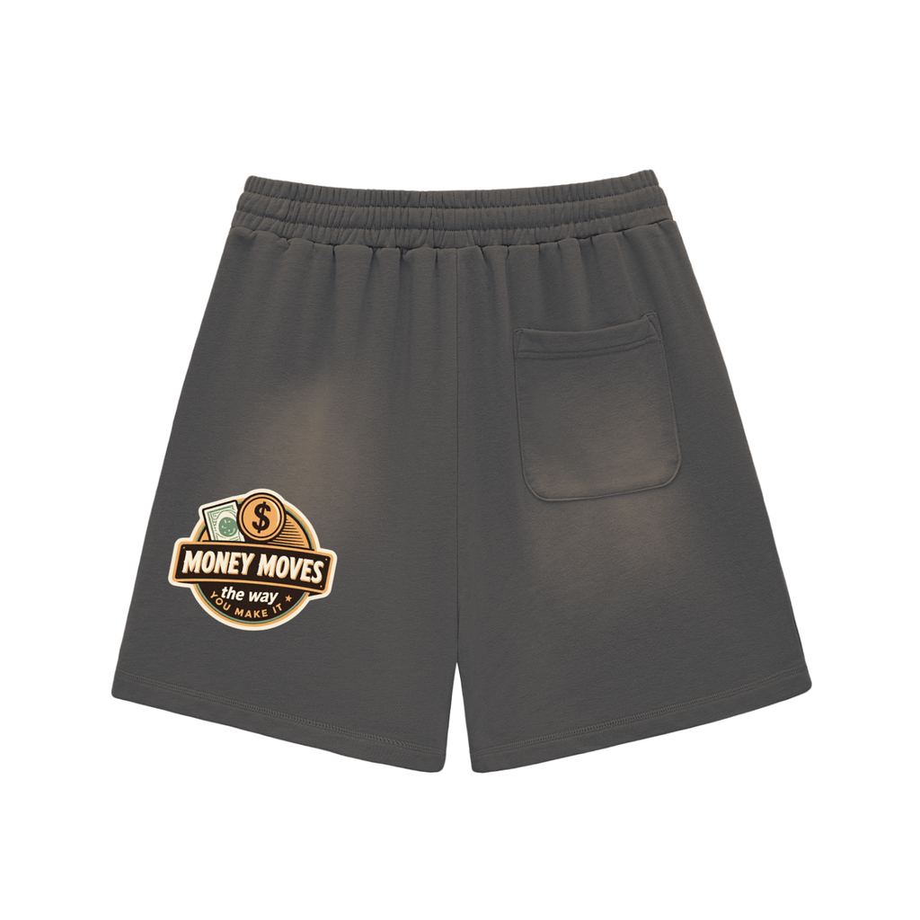 Sun Fade Raw Edge Cotton Shorts
