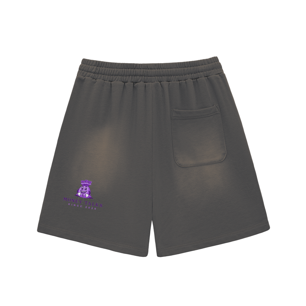 Sun Fade Raw Edge Cotton Shorts