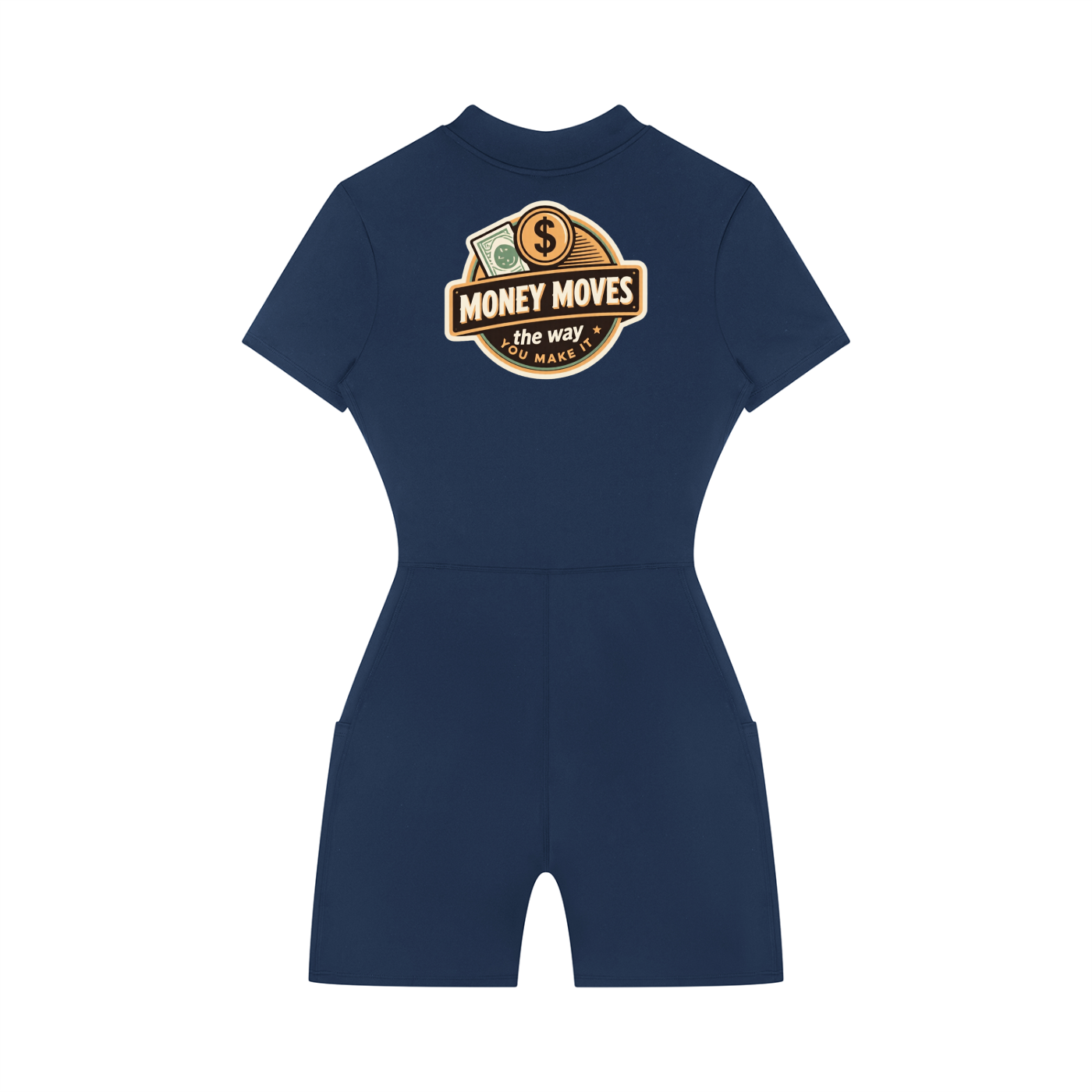 Women's Quarter-Zip Short Sleeve Romper
