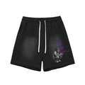 Sun Fade Raw Edge Cotton Shorts