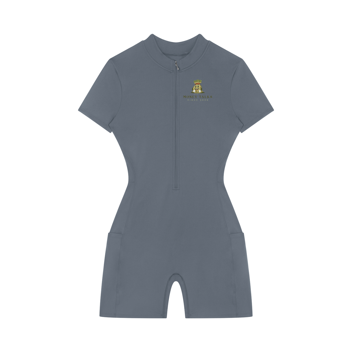 Women's Quarter-Zip Short Sleeve Romper